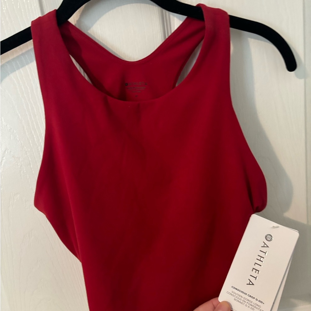 Athleta Red Crop Top